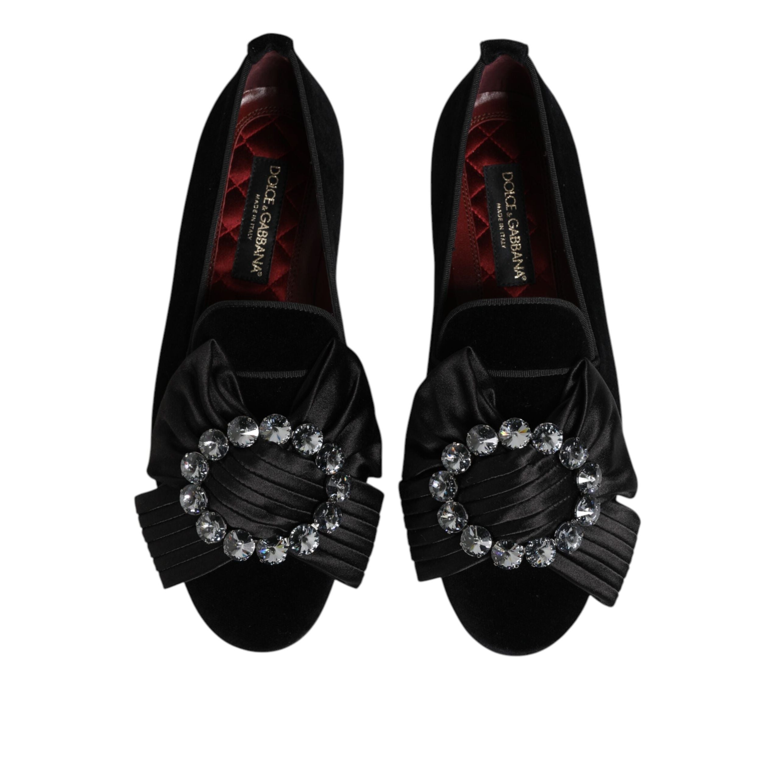 Dolce & Gabbana Scarpe Slip-On VATICANO Nere con Fiocco di Cristallo