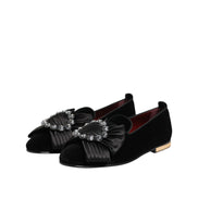 Dolce & Gabbana Scarpe Slip-On VATICANO Nere con Fiocco di Cristallo