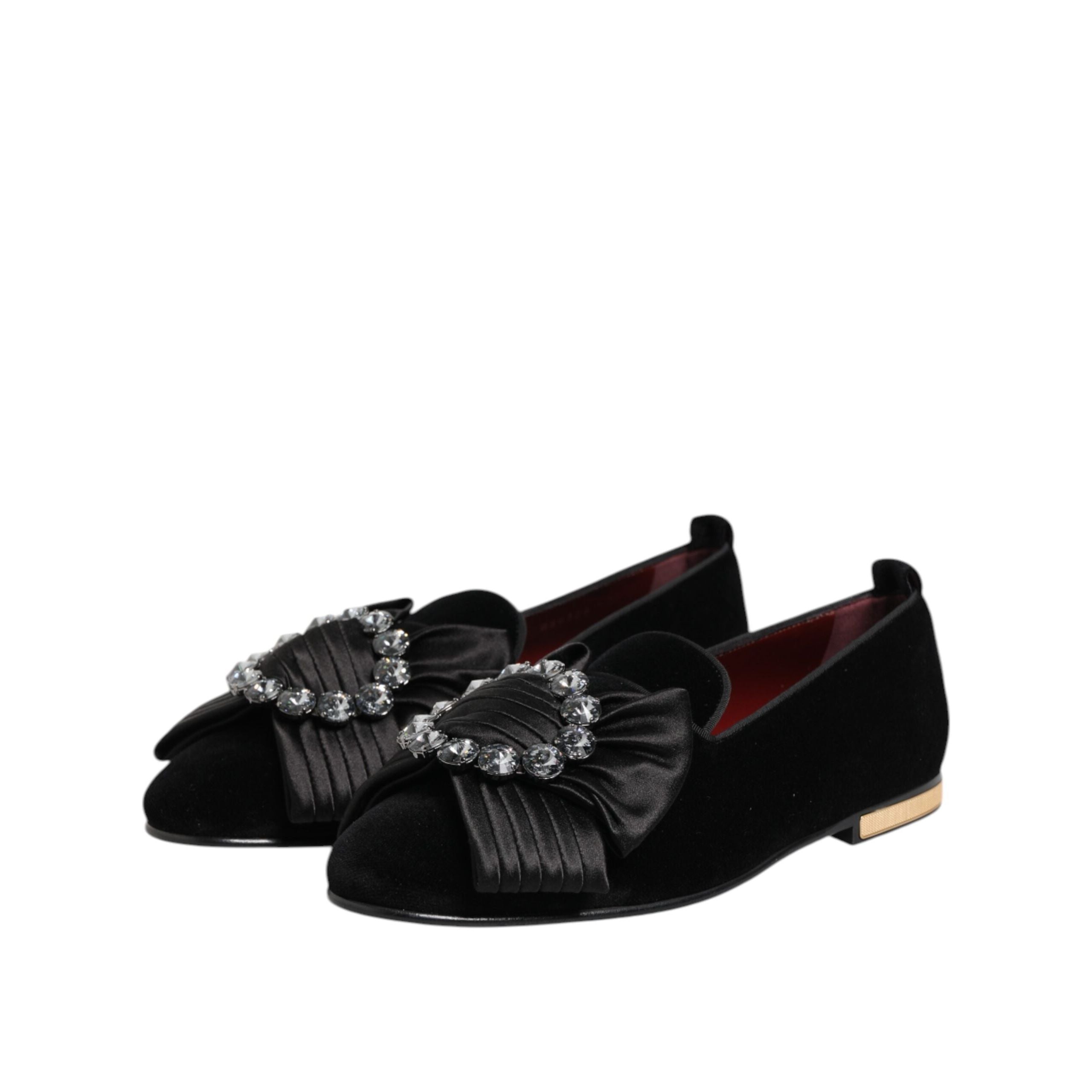 Dolce & Gabbana Scarpe Slip-On VATICANO Nere con Fiocco di Cristallo