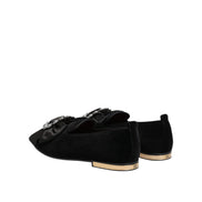 Dolce & Gabbana Scarpe Slip-On VATICANO Nere con Fiocco di Cristallo
