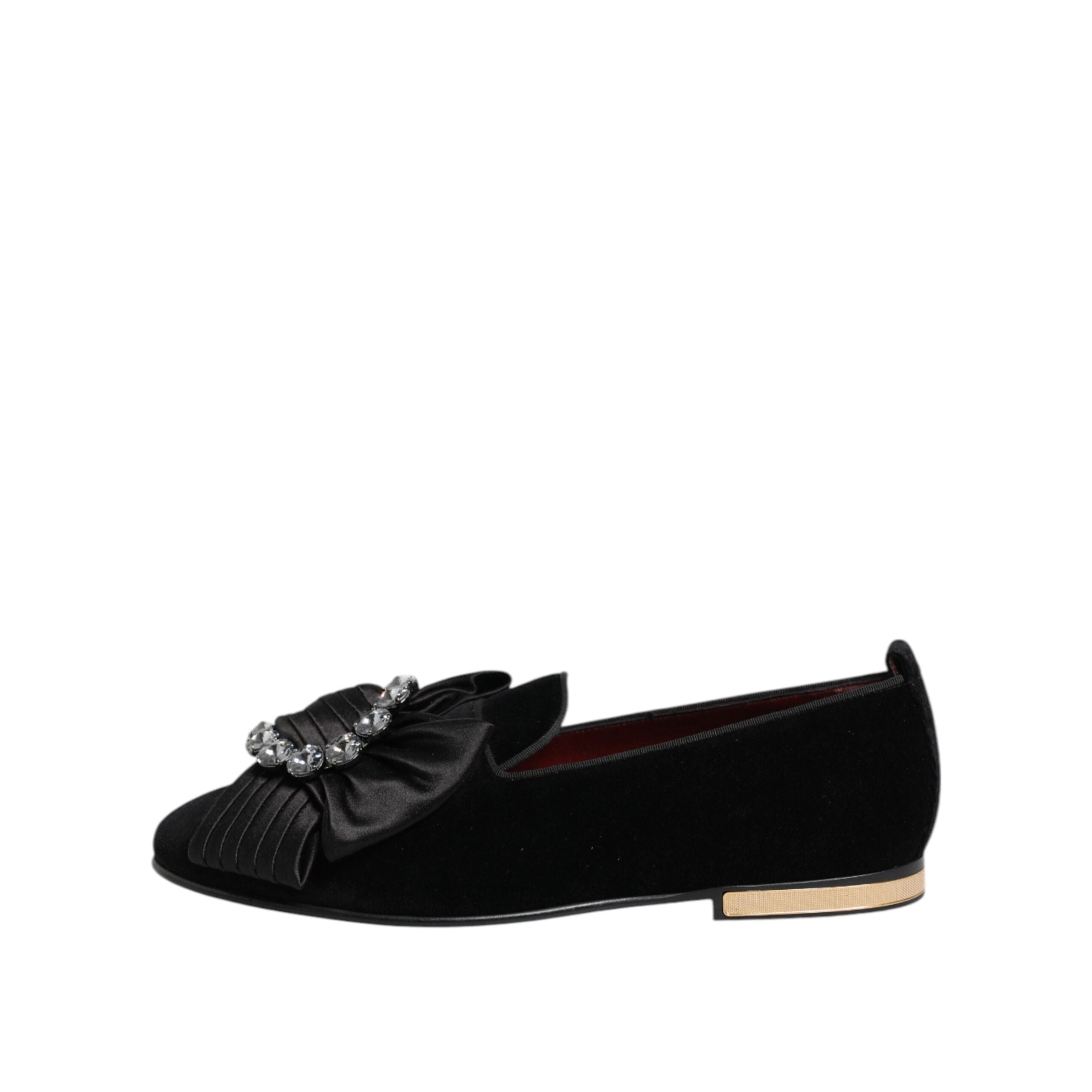 Dolce & Gabbana Scarpe Slip-On VATICANO Nere con Fiocco di Cristallo