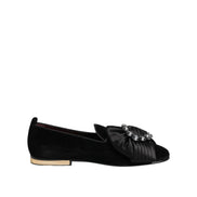Dolce & Gabbana Scarpe Slip-On VATICANO Nere con Fiocco di Cristallo