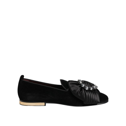 Dolce & Gabbana Scarpe Slip-On VATICANO Nere con Fiocco di Cristallo