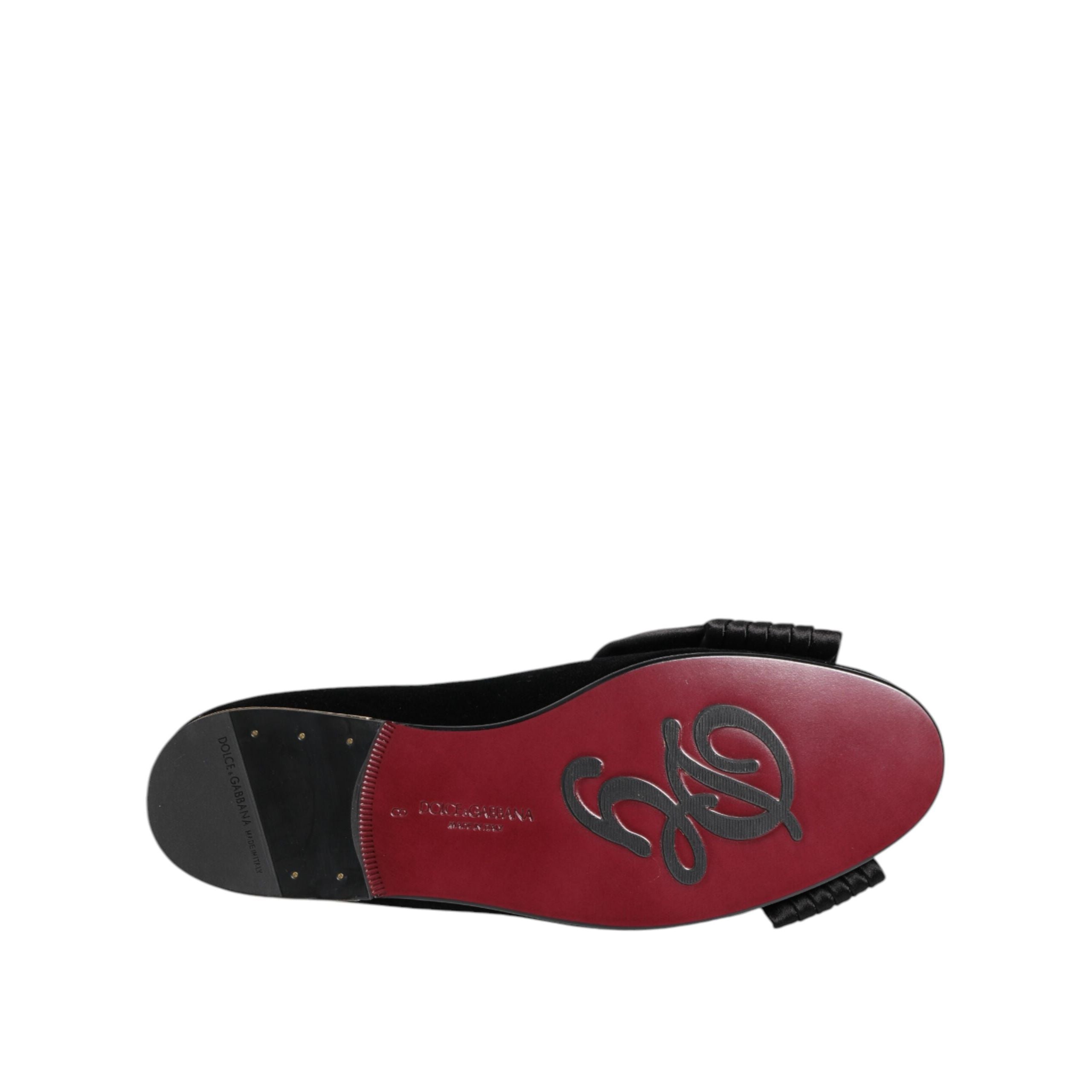 Dolce & Gabbana Scarpe Slip-On VATICANO Nere con Fiocco di Cristallo