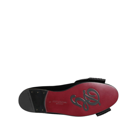 Dolce & Gabbana Scarpe Slip-On VATICANO Nere con Fiocco di Cristallo
