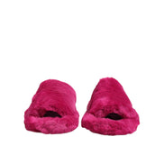 Sandali bassi da uomo Dolce & Gabbana in pelliccia sintetica acrilica rosa