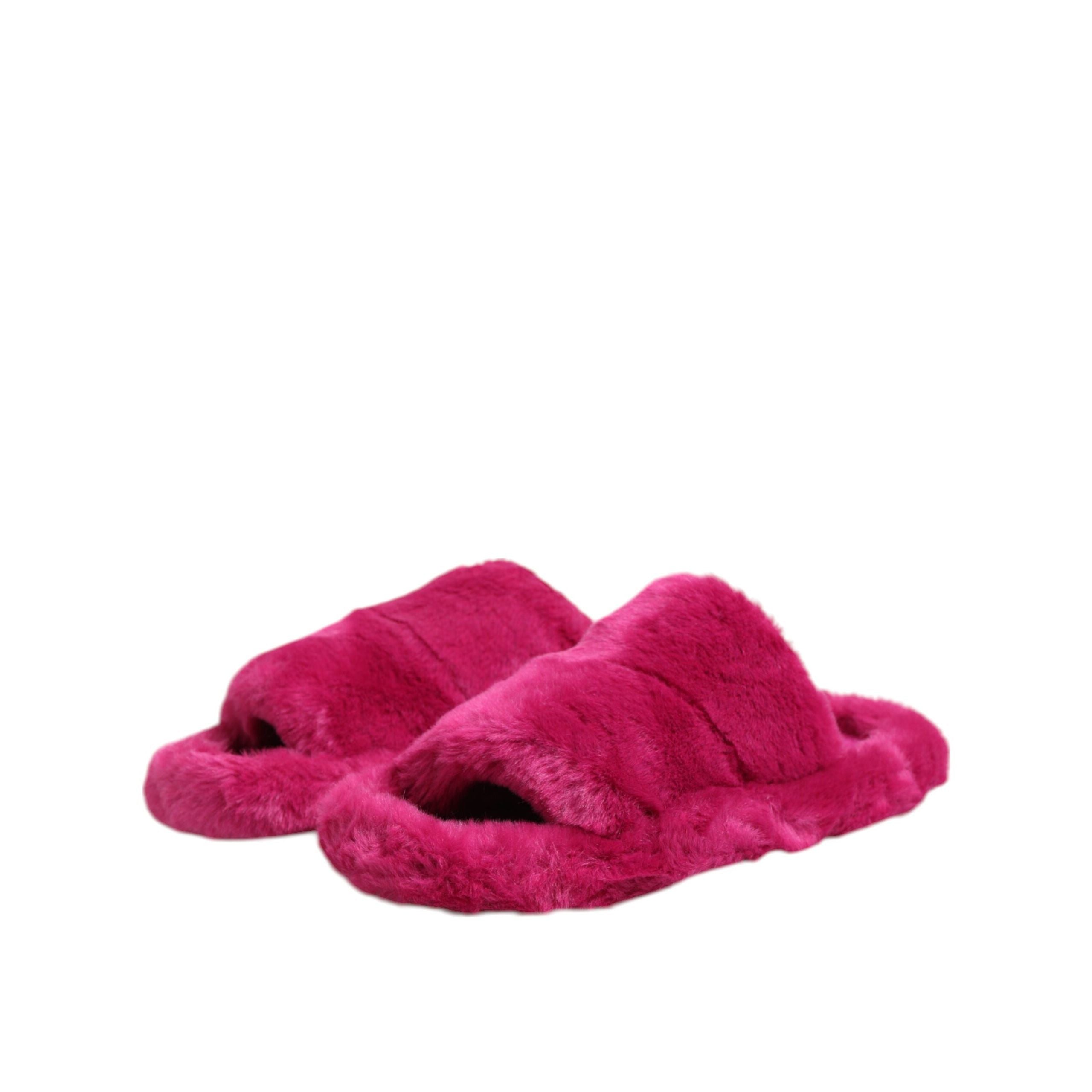 Sandali bassi da uomo Dolce & Gabbana in pelliccia sintetica acrilica rosa