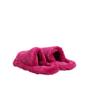 Sandali bassi da uomo Dolce & Gabbana in pelliccia sintetica acrilica rosa