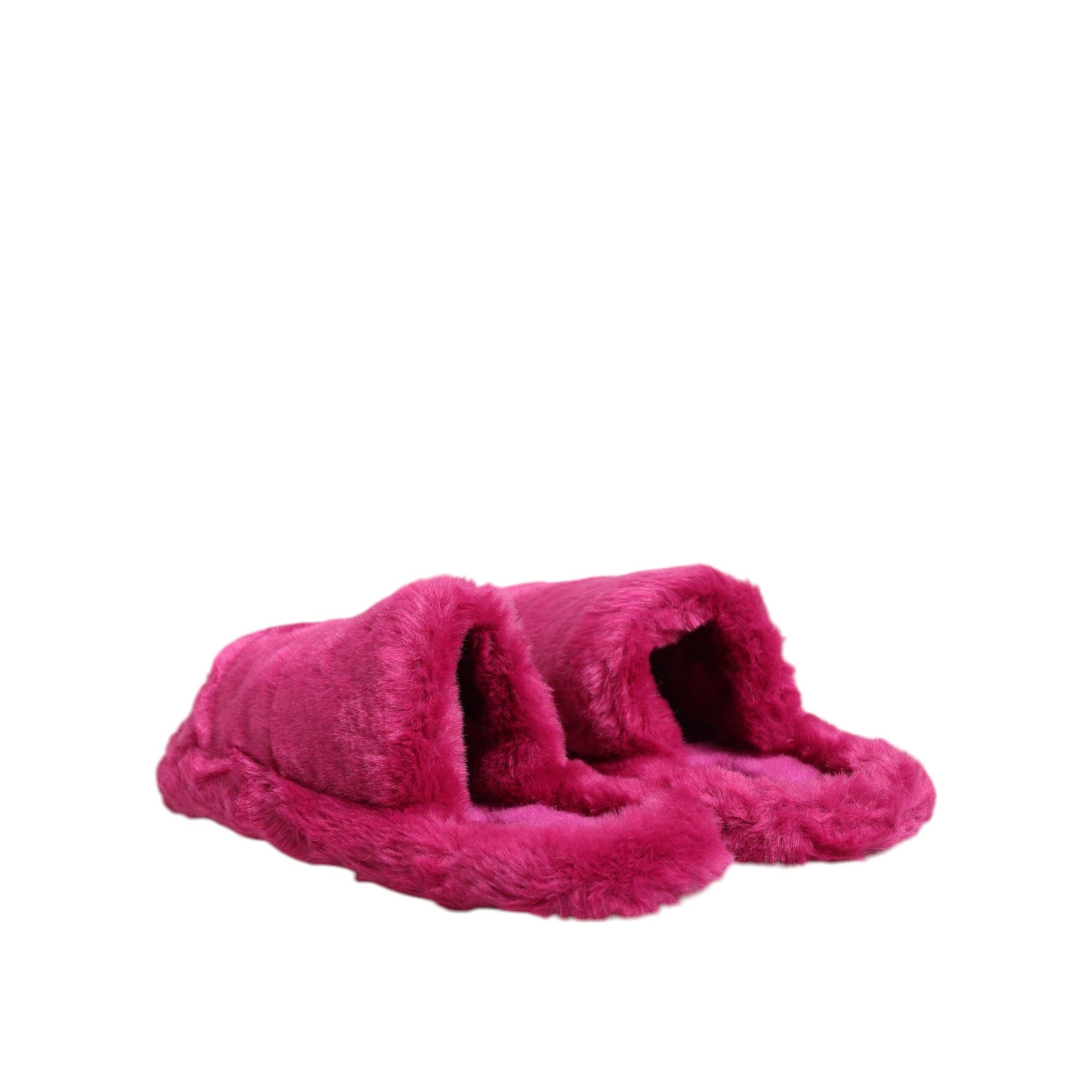 Sandali bassi da uomo Dolce & Gabbana in pelliccia sintetica acrilica rosa