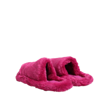 Sandali bassi da uomo Dolce & Gabbana in pelliccia sintetica acrilica rosa