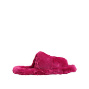 Sandali bassi da uomo Dolce & Gabbana in pelliccia sintetica acrilica rosa