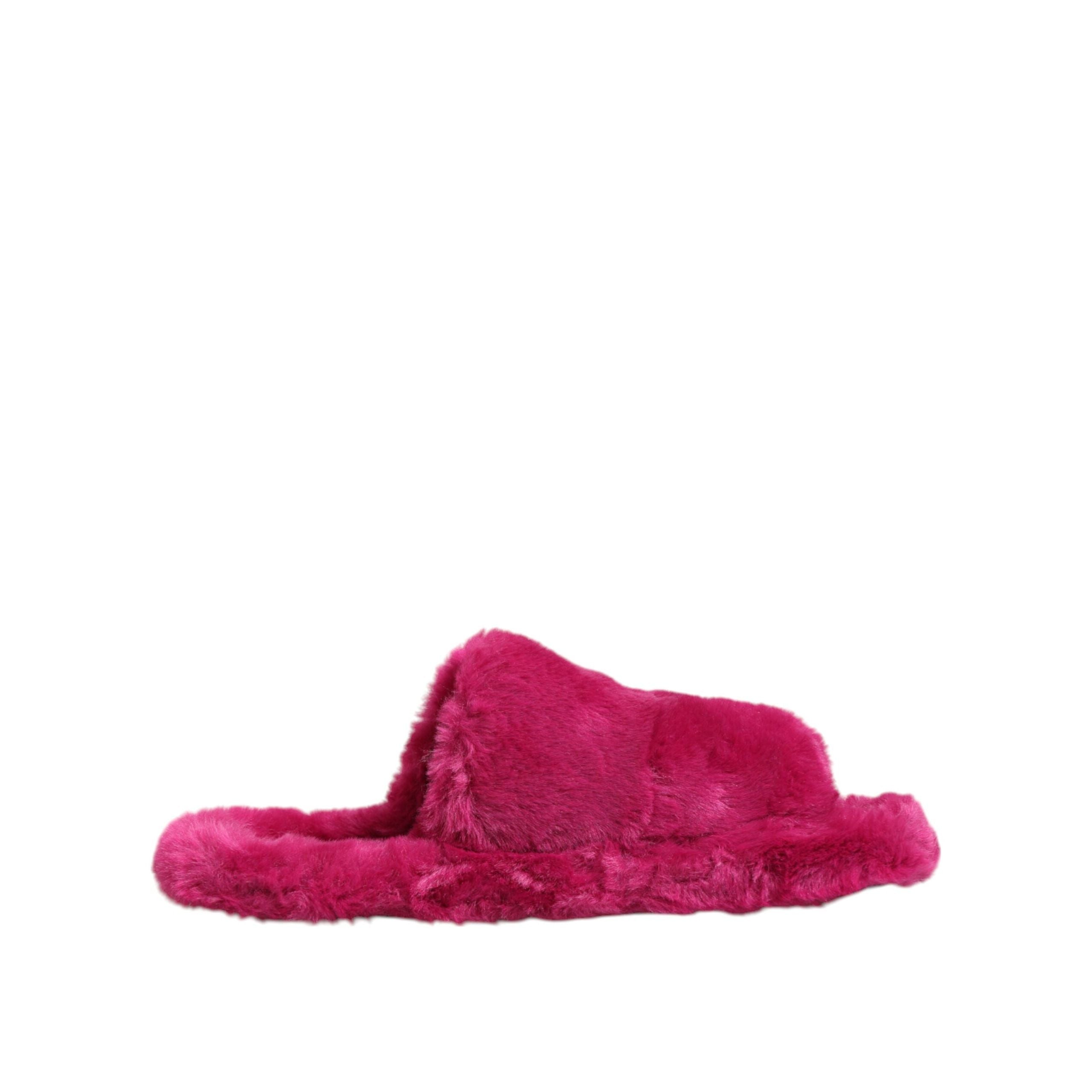 Sandali bassi da uomo Dolce & Gabbana in pelliccia sintetica acrilica rosa