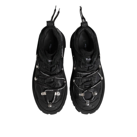 Dolce & Gabbana Black Low Top Lace Up Trekking Sneakers