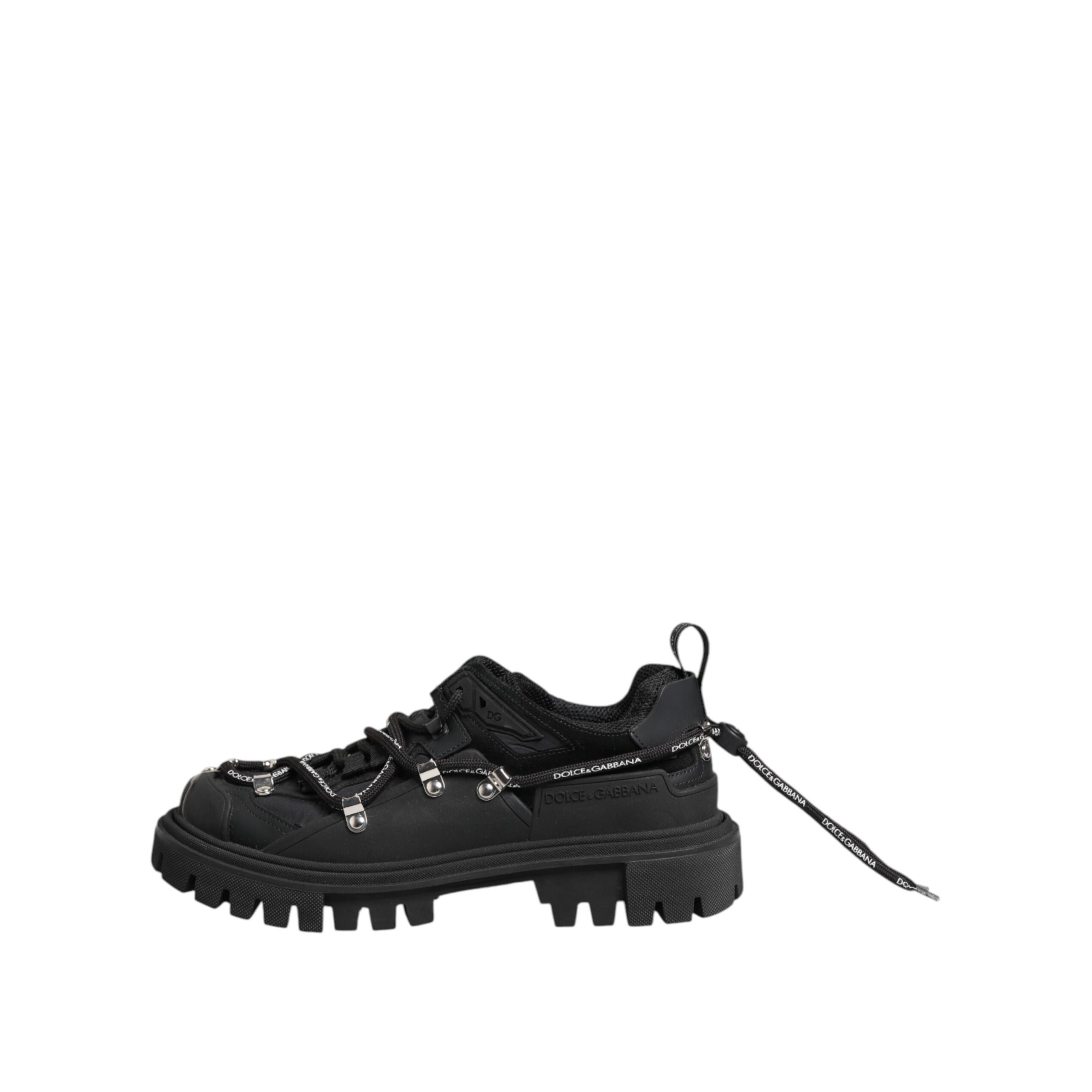 Dolce & Gabbana Black Low Top Lace Up Trekking Sneakers