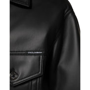 Dolce & Gabbana Giacca Biker Nera in Poliestere con Bottoni