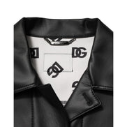 Dolce & Gabbana Giacca Biker Nera in Poliestere con Bottoni