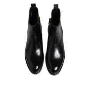 Dolce & Gabbana Black Chelsea Mid Calf Boots