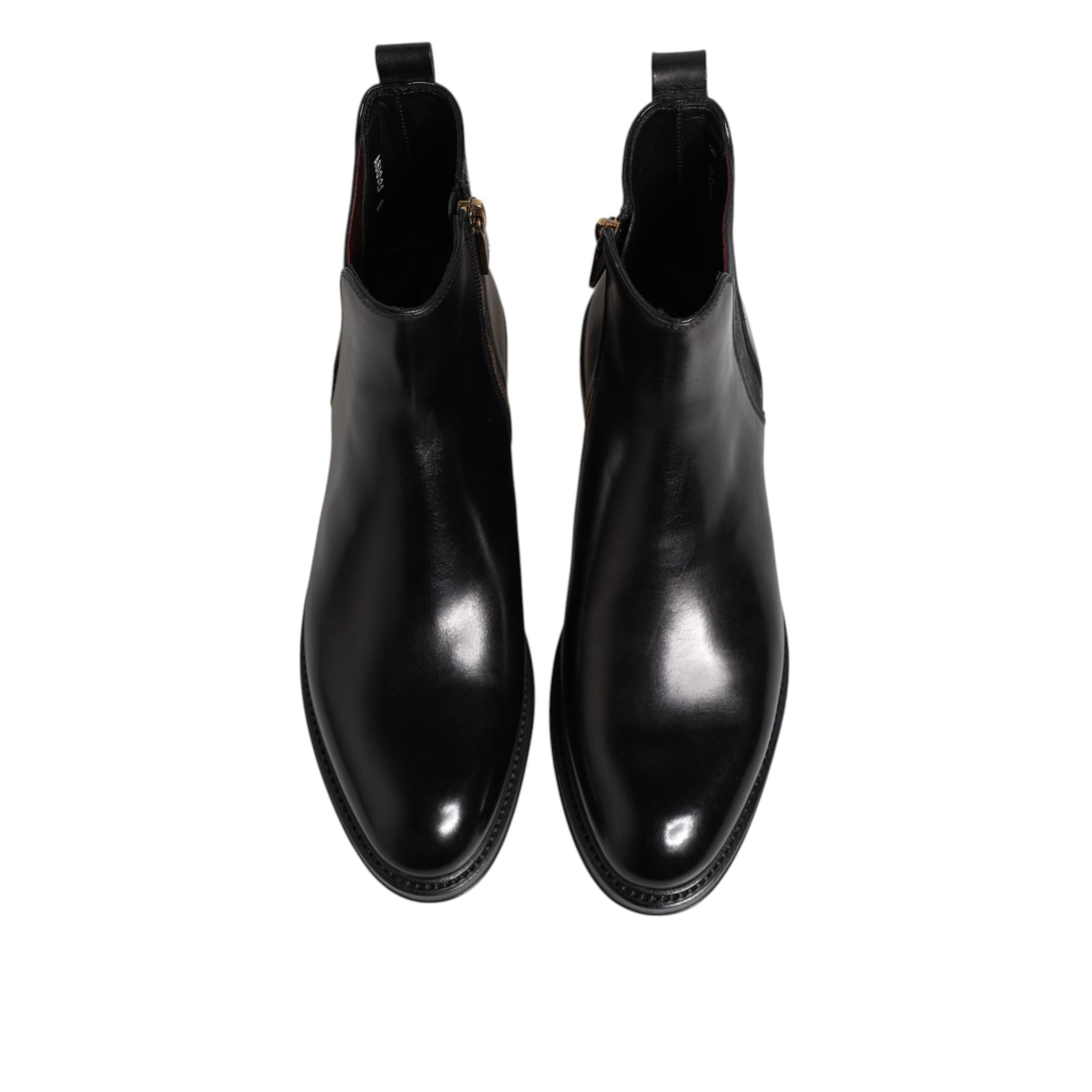 Dolce & Gabbana Black Chelsea Mid Calf Boots