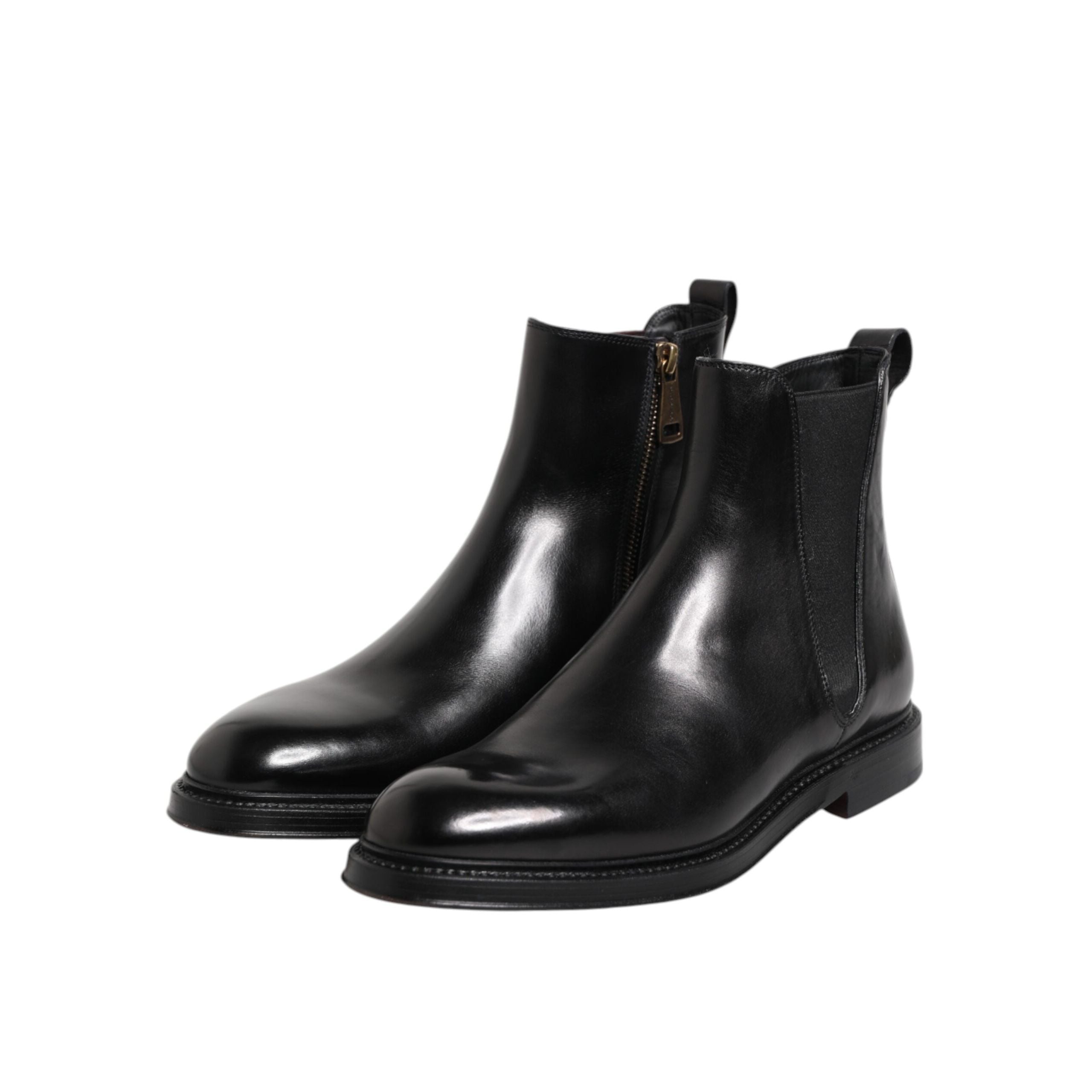 Dolce & Gabbana Black Chelsea Mid Calf Boots