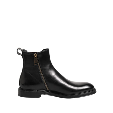 Stivali a metà polpaccio Dolce & Gabbana in pelle nera Chelsea