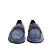 Chaussures mocassins en daim bleu Dolce & Gabbana
