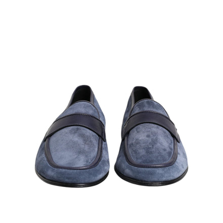 Chaussures mocassins en daim bleu Dolce & Gabbana