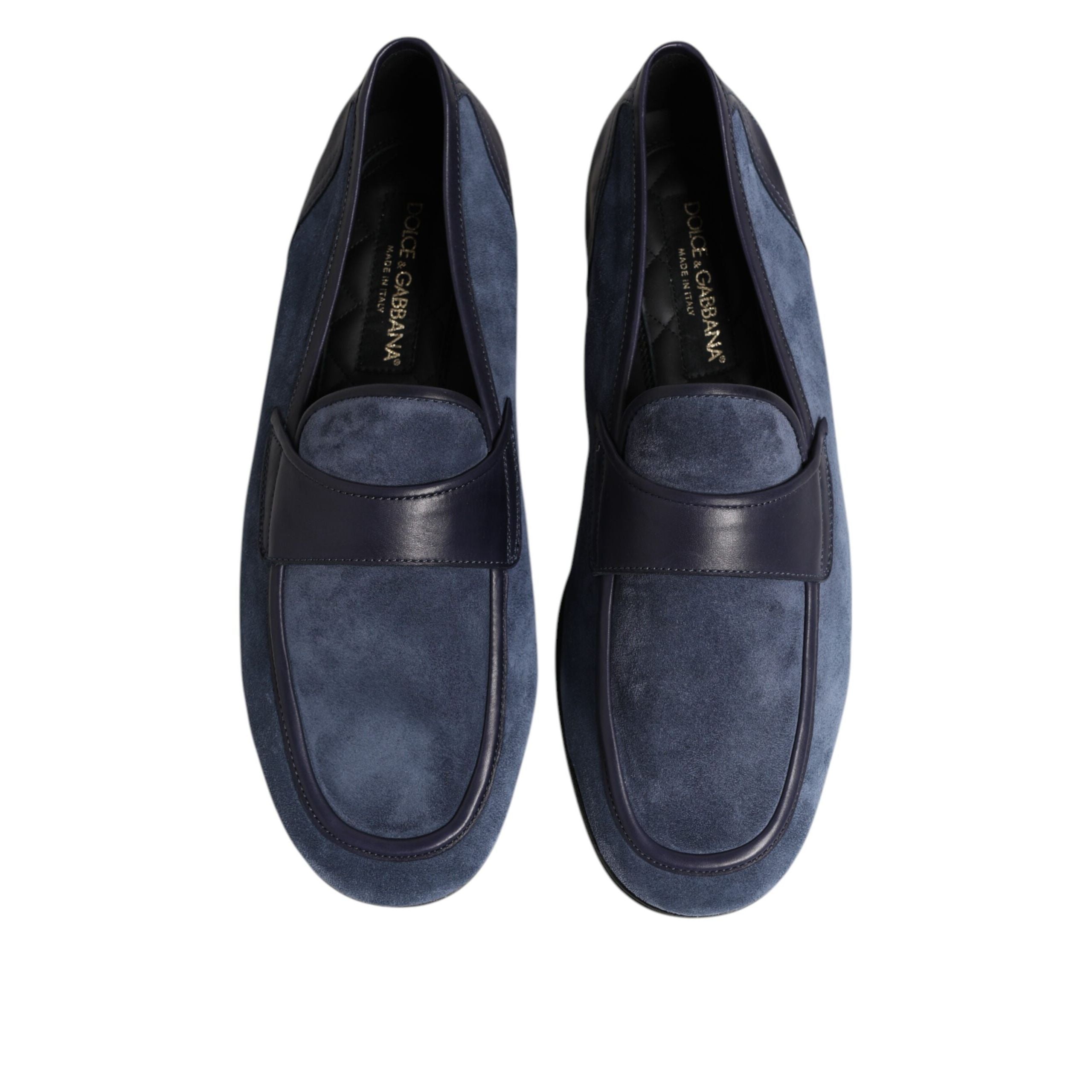 Chaussures mocassins en daim bleu Dolce & Gabbana