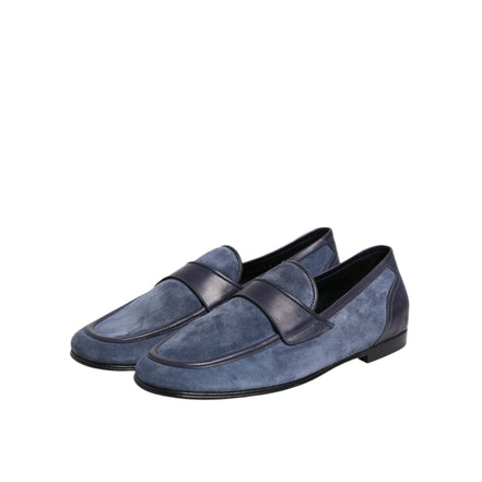 Chaussures mocassins en daim bleu Dolce & Gabbana