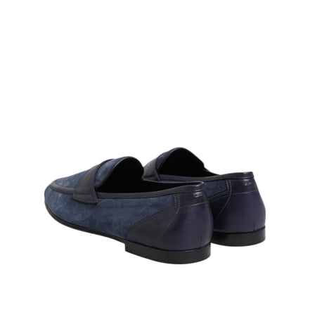 Chaussures mocassins en daim bleu Dolce & Gabbana