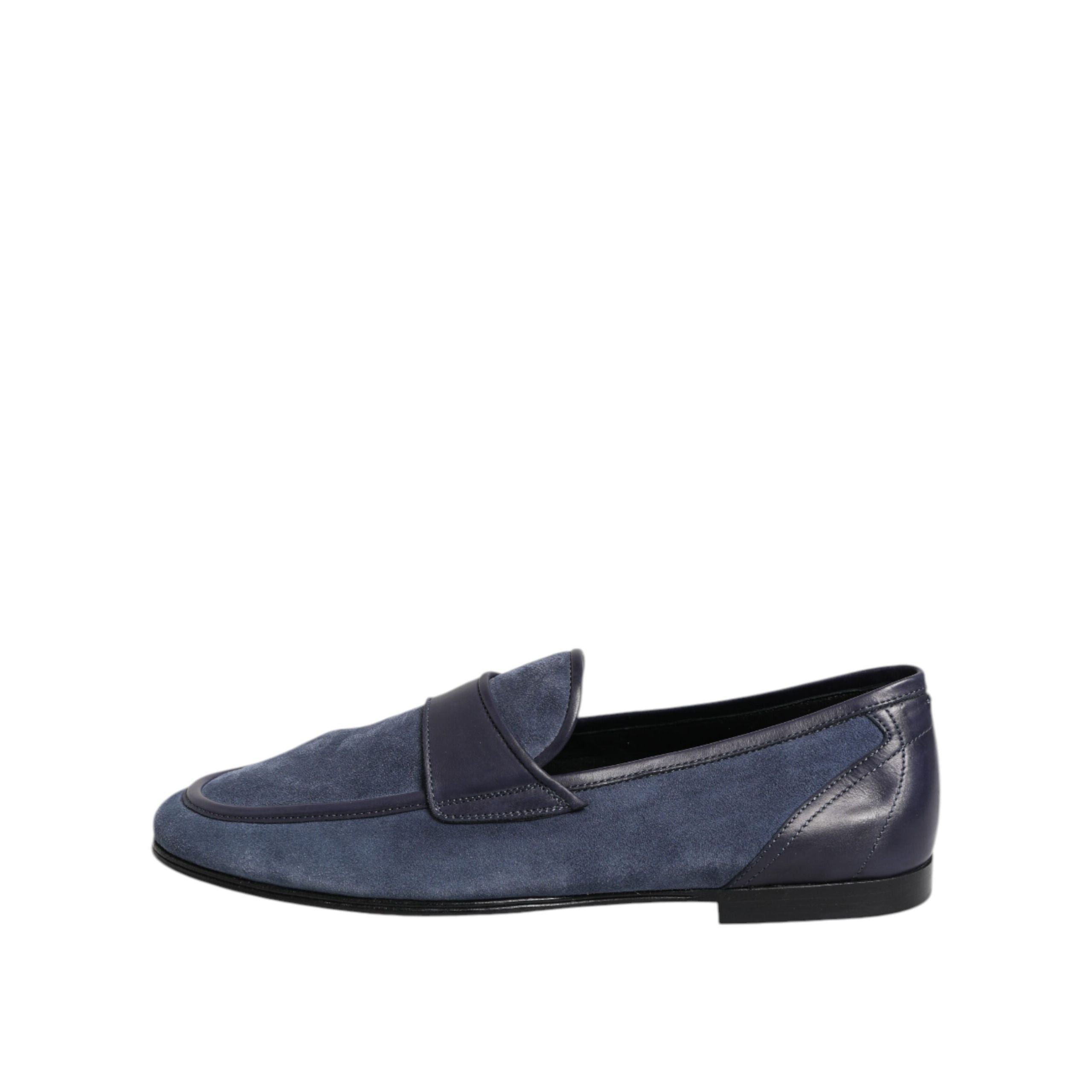 Chaussures mocassins en daim bleu Dolce & Gabbana