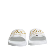 Dolce & Gabbana Sandales à enfiler en cuir blanc Chaussures de plage
