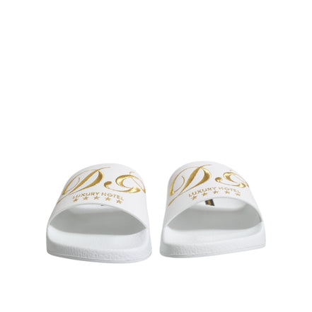 Dolce & Gabbana Sandales à enfiler en cuir blanc Chaussures de plage