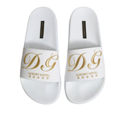 Dolce & Gabbana Sandales à enfiler en cuir blanc Chaussures de plage