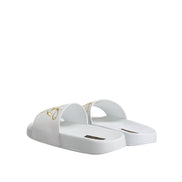 Dolce & Gabbana Sandales à enfiler en cuir blanc Chaussures de plage