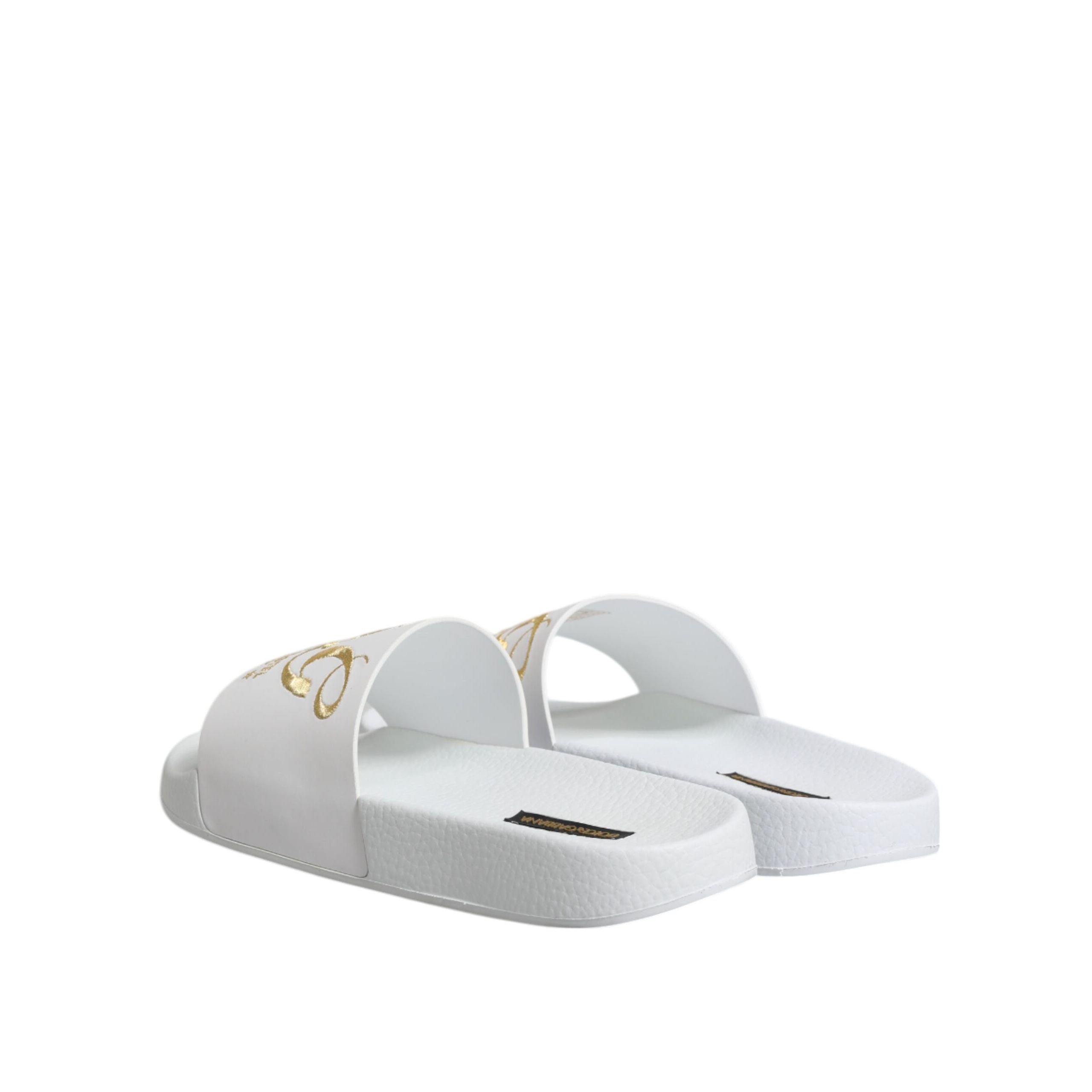 Dolce & Gabbana Sandales à enfiler en cuir blanc Chaussures de plage