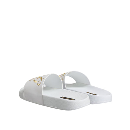 Dolce & Gabbana Sandales à enfiler en cuir blanc Chaussures de plage