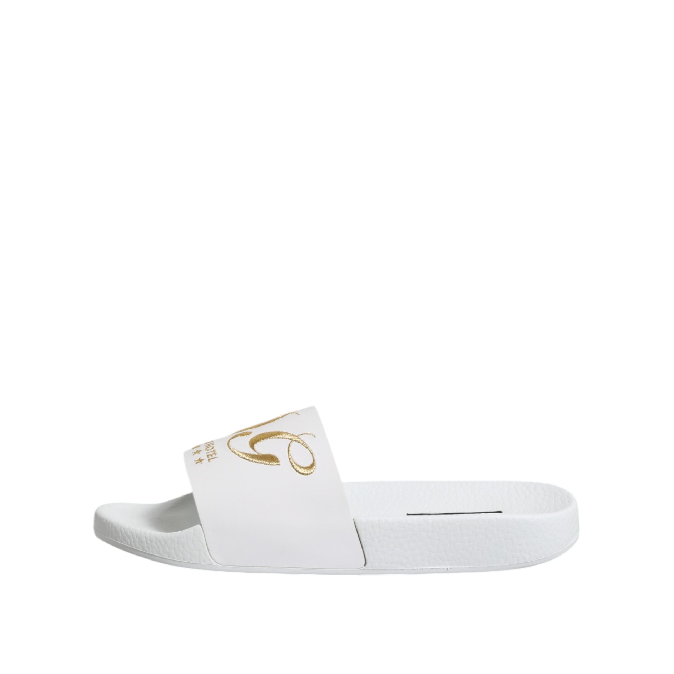 Dolce & Gabbana Sandales à enfiler en cuir blanc Chaussures de plage