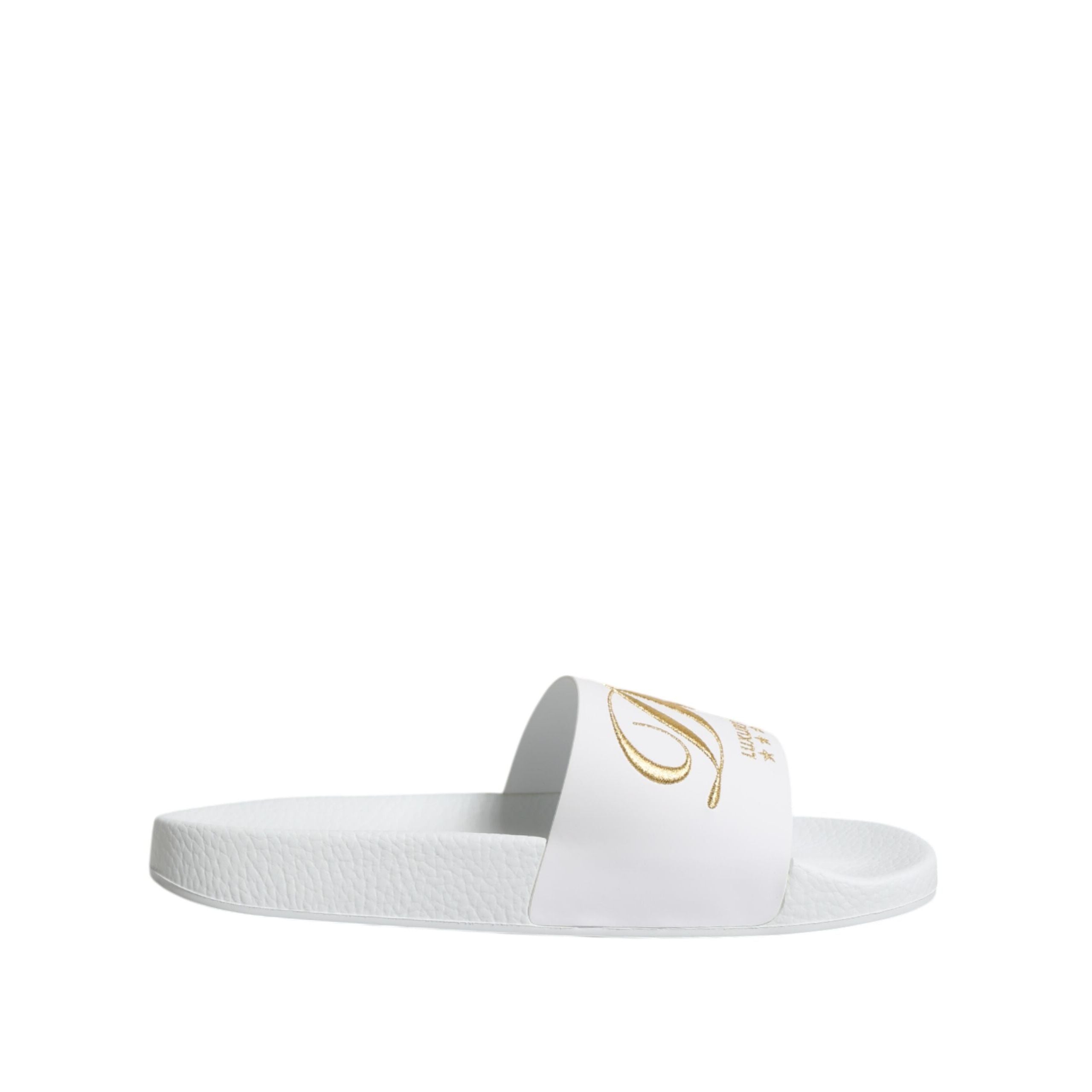 Dolce & Gabbana Sandales à enfiler en cuir blanc Chaussures de plage