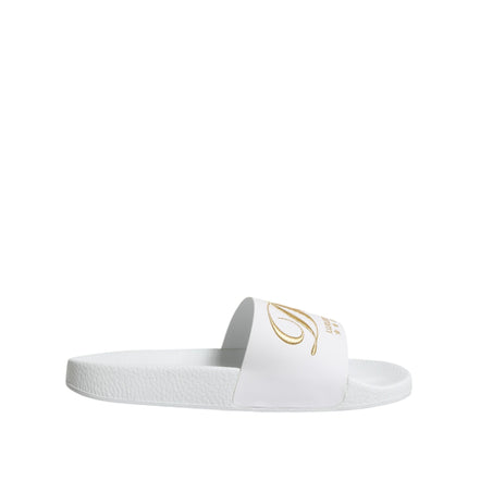 Dolce & Gabbana Sandales à enfiler en cuir blanc Chaussures de plage