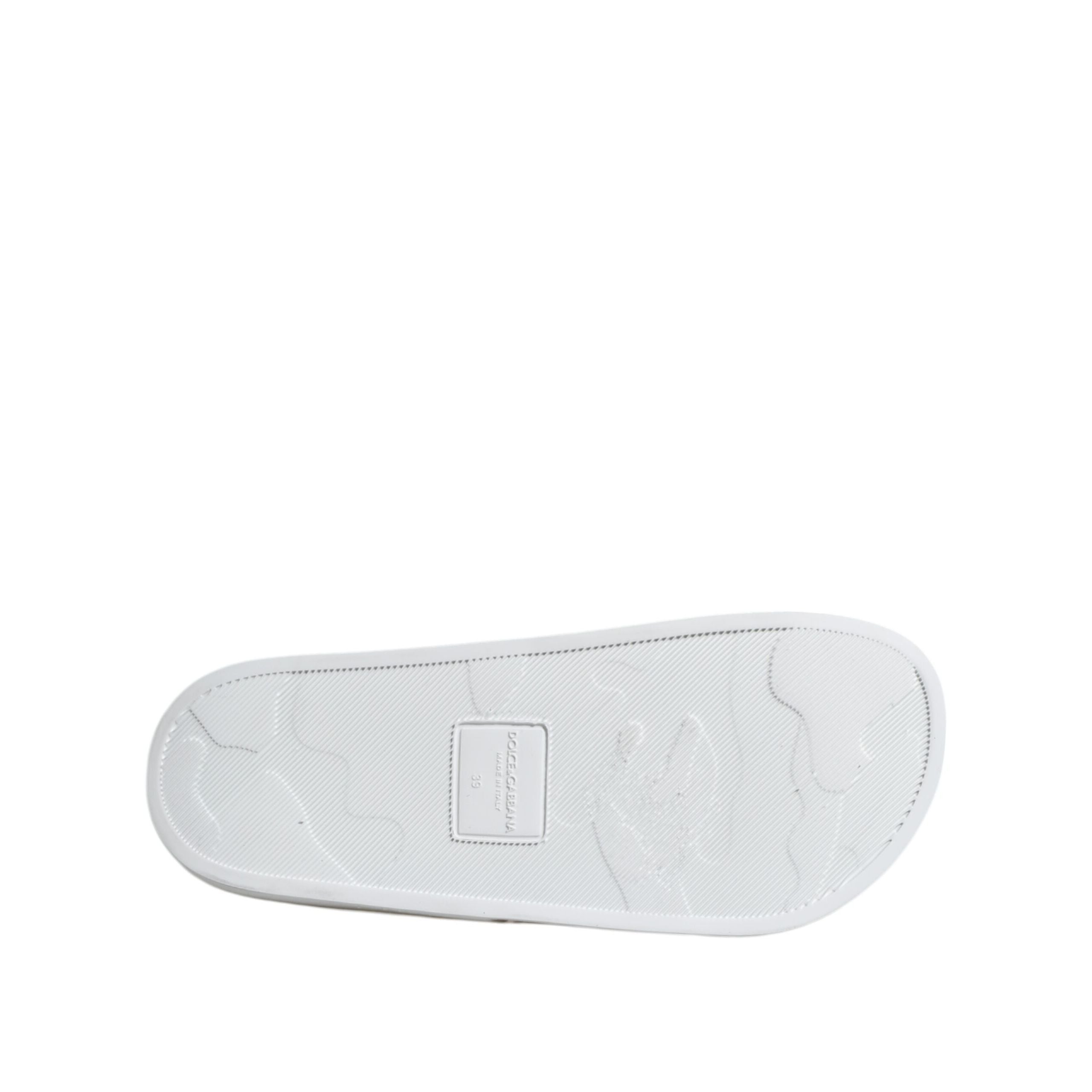 Dolce & Gabbana Sandales à enfiler en cuir blanc Chaussures de plage