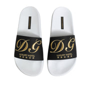 Dolce & Gabbana Sandales en cuir blanc et noir Chaussures de plage