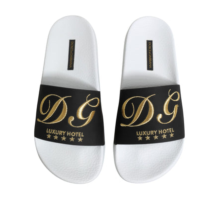 Dolce & Gabbana Sandales en cuir blanc et noir Chaussures de plage