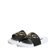 Dolce & Gabbana Sandales en cuir blanc et noir Chaussures de plage