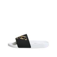 Dolce & Gabbana Sandales en cuir blanc et noir Chaussures de plage