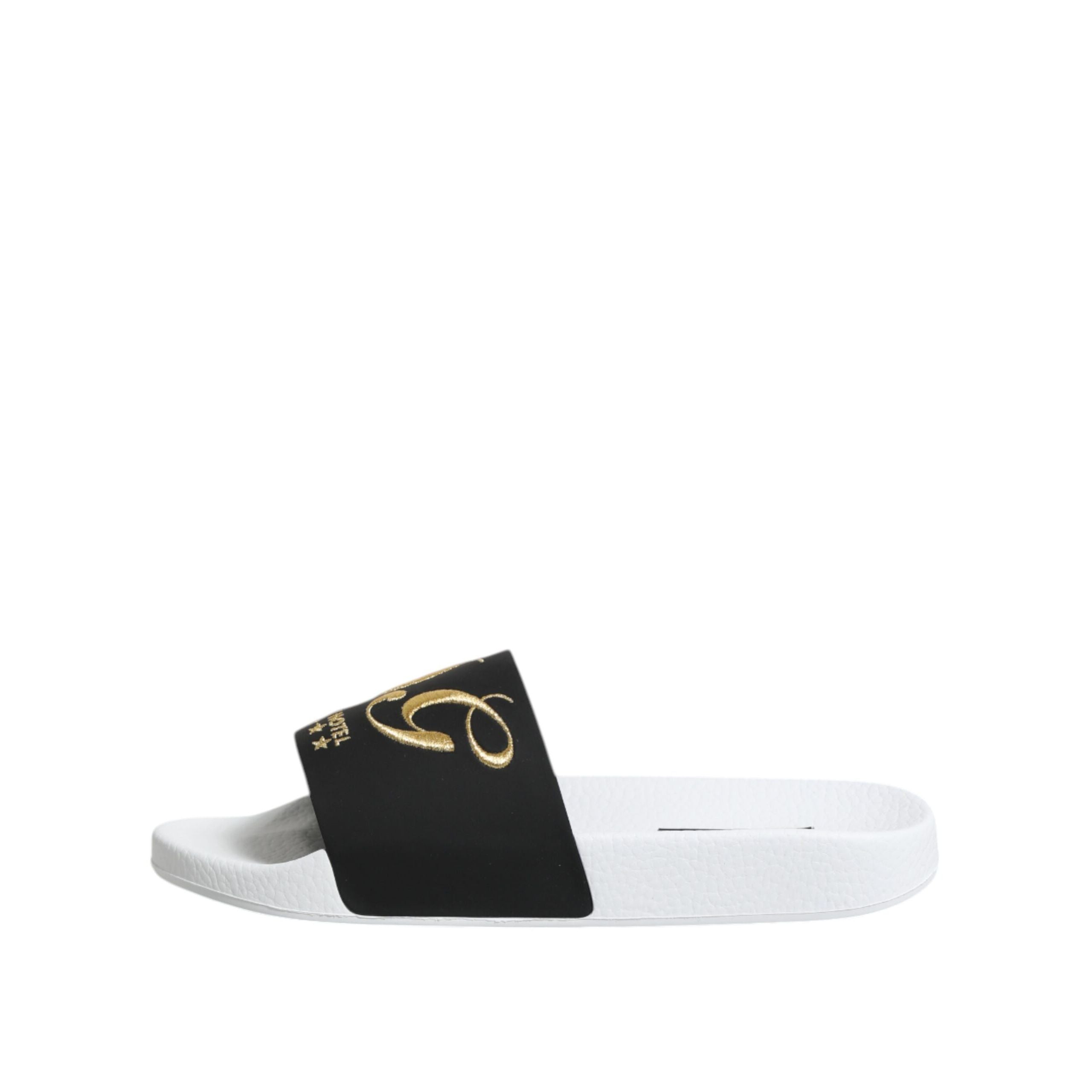 Dolce & Gabbana Sandales en cuir blanc et noir Chaussures de plage