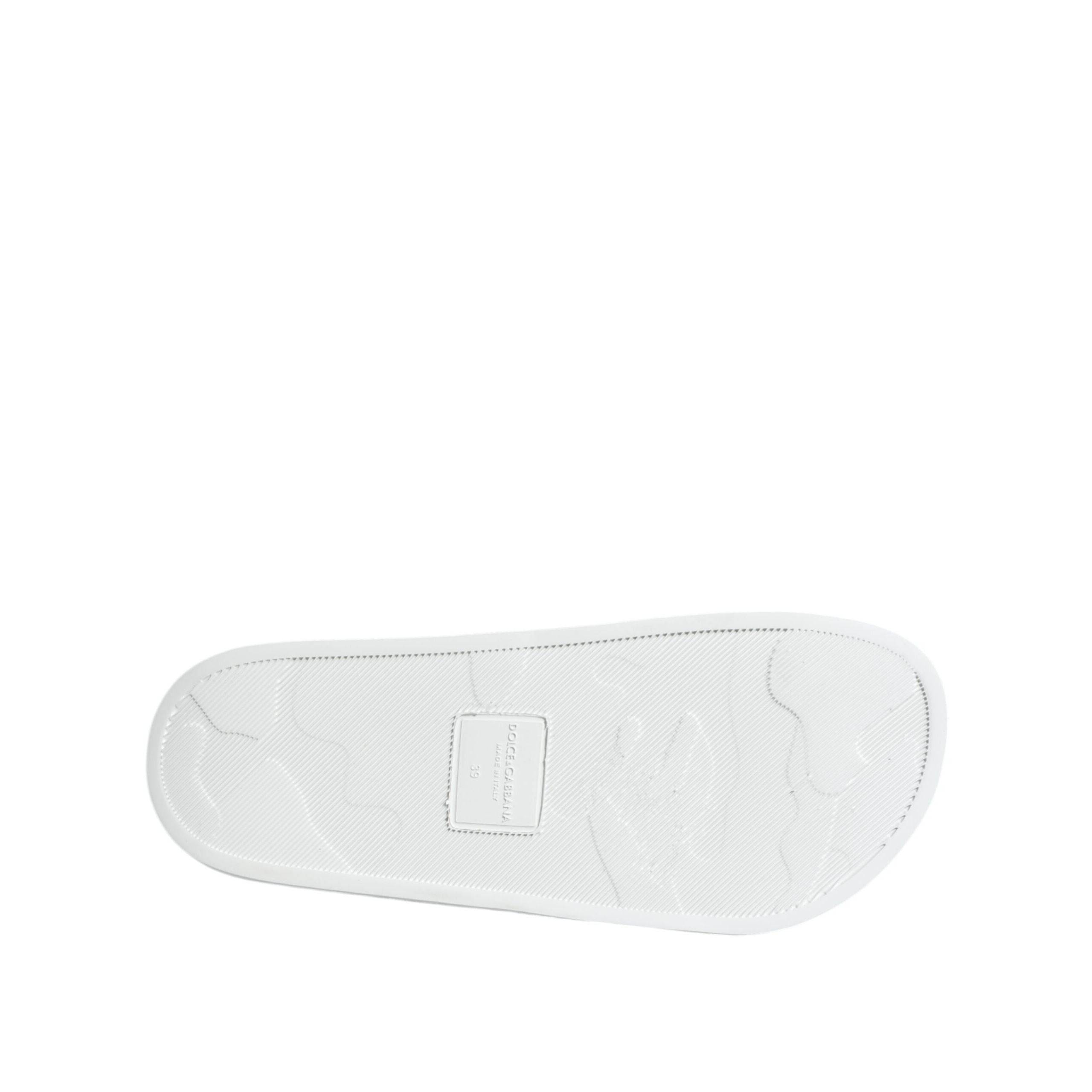 Dolce & Gabbana Sandales en cuir blanc et noir Chaussures de plage