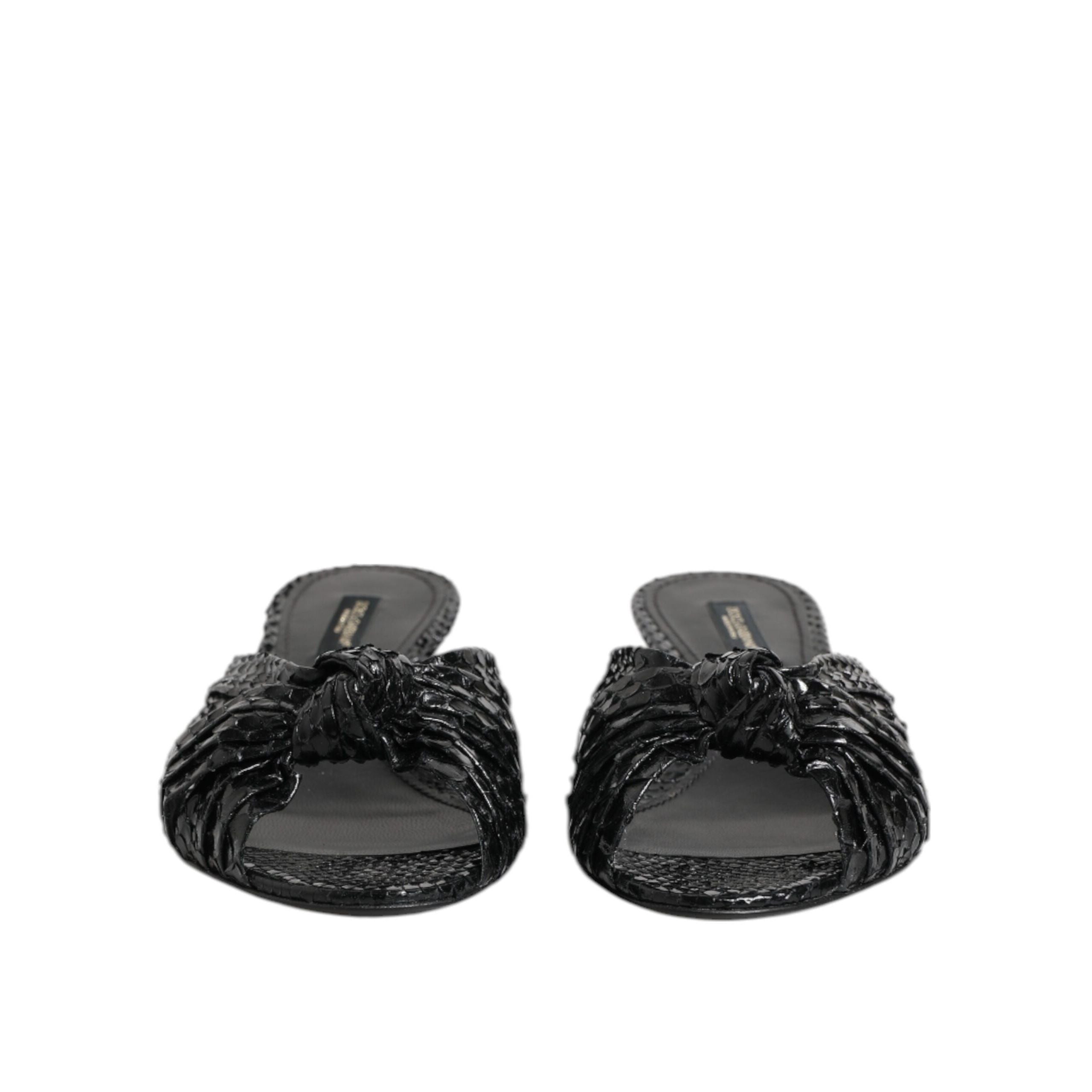 Dolce & Gabbana Sandali con Tacchi e Fascette in Pelle Nera