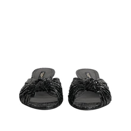 Dolce & Gabbana Sandali con Tacchi e Fascette in Pelle Nera