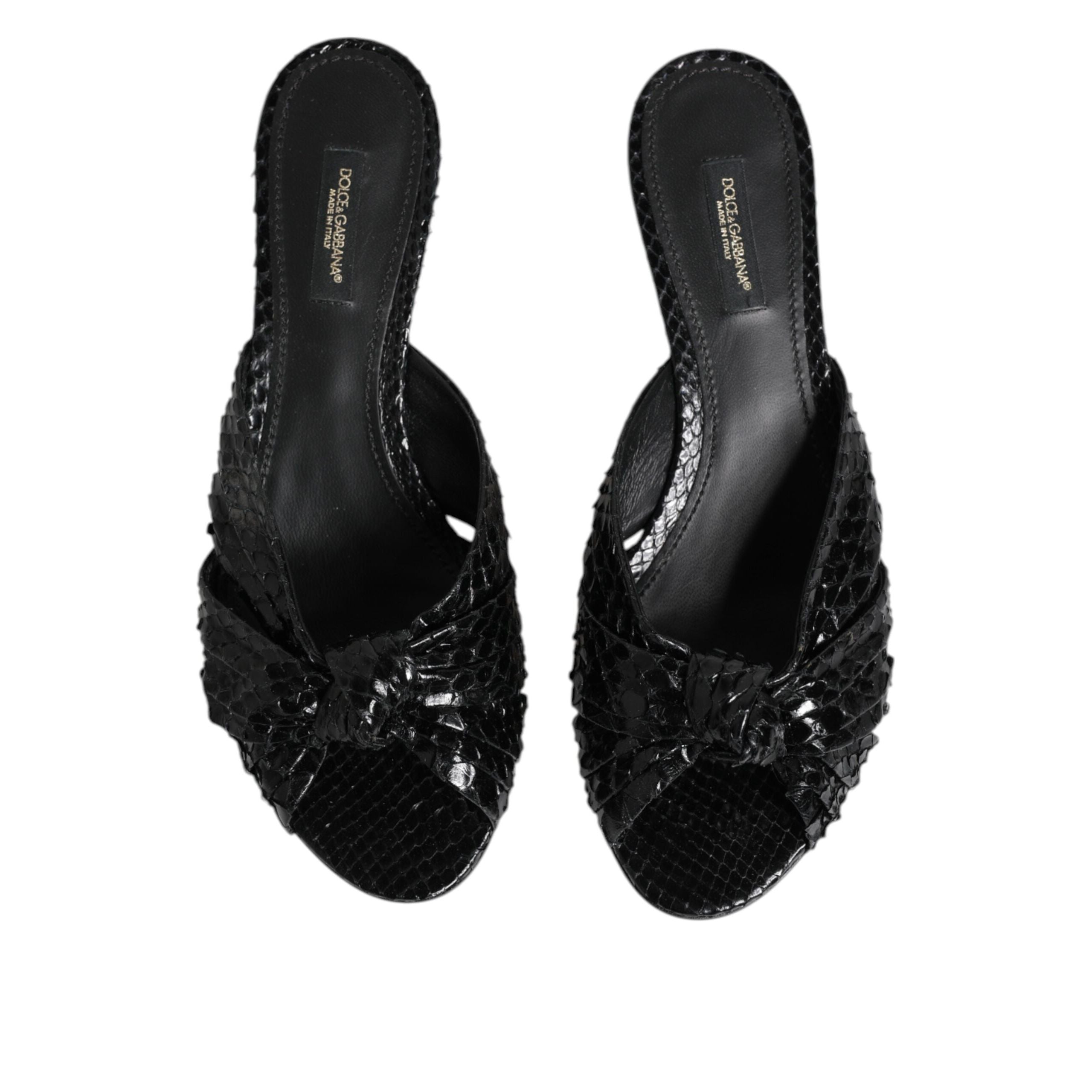 Dolce & Gabbana Sandali con Tacchi e Fascette in Pelle Nera