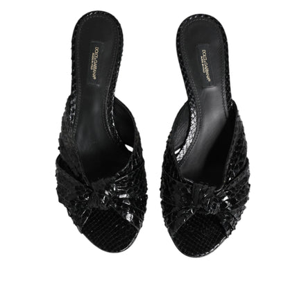 Dolce & Gabbana Sandali con Tacchi e Fascette in Pelle Nera